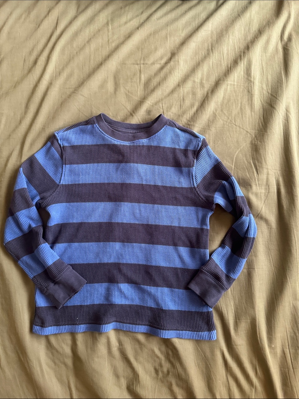 Kids Blue and Dark Navy Striped Long-Sleeve Tee